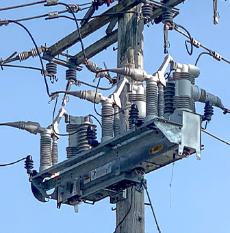 Photo of TripSaver II&reg; Cutout-Mounted Recloser deployed on a lateral line in the United Kingdom